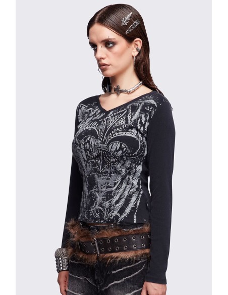 Fleur de Lis Long Sleeve Top - Minga London