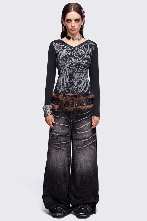 Fleur de Lis Long Sleeve Top - Minga London