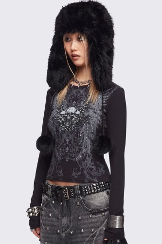 Top de Manga Larga Graveborn en Negro - Minga London 2