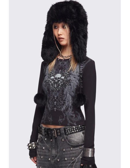 Top de Manga Larga Graveborn en Negro - Minga London